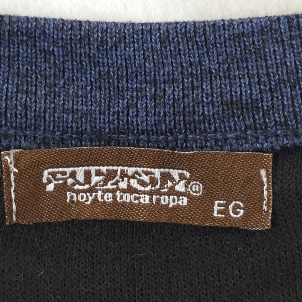 Fuzion Men's XL Blue Plaid Sweater Vest V-Neck Grandpacore Preppy Academia